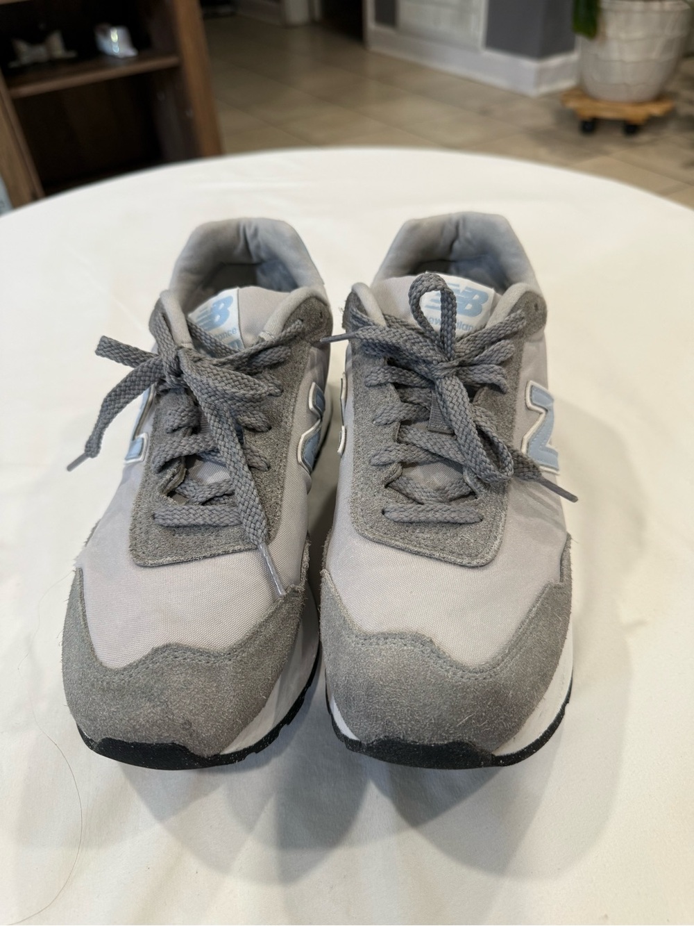 New Balance Gray Suede & Mesh Sneakers